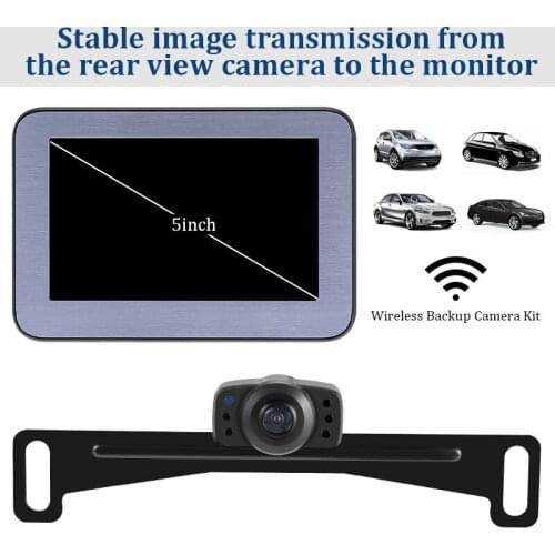 170 Degree Wireless Night Vision Reverse Backup Recorder Wifi Camera 5 inch 1280x720 HD Wireless Vehicle Monitor For Bus Car