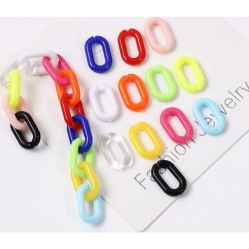 DIY keychain jewelry accessories 9*15mm acrylic plastic solid color U-shaped opening ring can be set chain