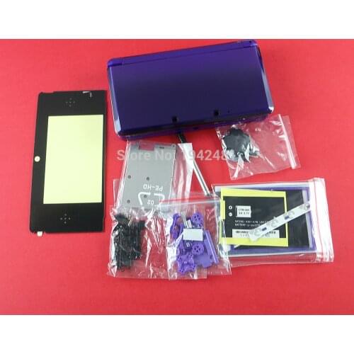 1set Replacement full Housing Shell Case Cover with button screen lens sticker for Nintendo 3DS Game Console