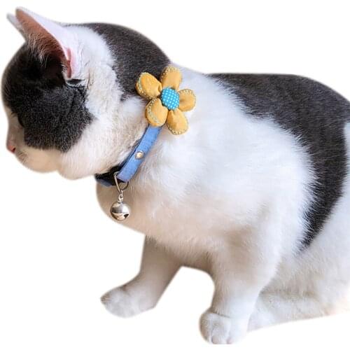 Flower Decor Pet Collar Dog Collars Pet Collars With Bells Charm Necklace Collar For Small Medium Large Dogs Cats Pet Supplies