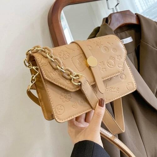 Design High-end Women Bag 2021 New Fashion Ins Messenger Bag Square Bag Shoulder Bag Underarm Bag Dual-use Bag Width: 20cm