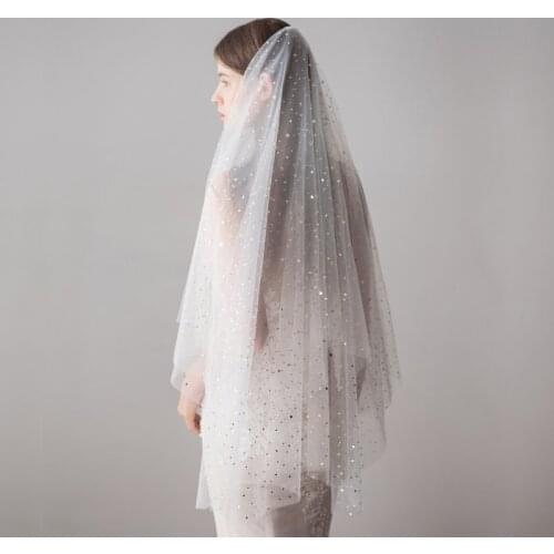 SLBRIDAL Two-Layer Wedding Veils With Combs Ivory Bridal Veils Wedding Wear Accessories For Bride Mariage Women