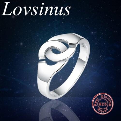 French Popular Handcuff Shape Ring Sterling Silver Jewelry Making 925 Sterling Silver Handcuff Ring For Women and Man