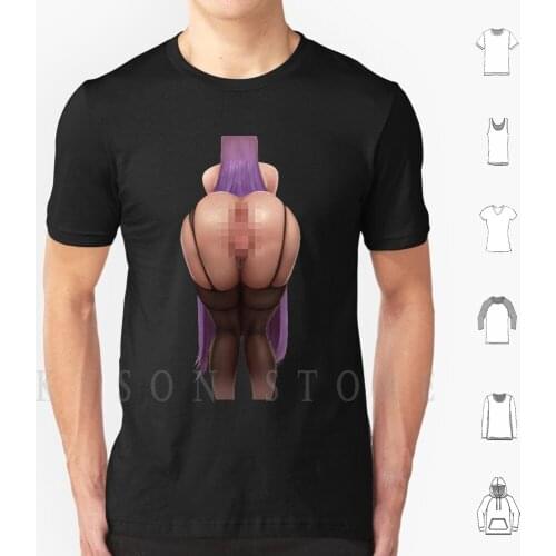 Hentai Bend Over Pussy Booty Hole T Shirt Cotton Men Diy Print Purple Hair Spread Pussy Vagina Lips Pink Hole