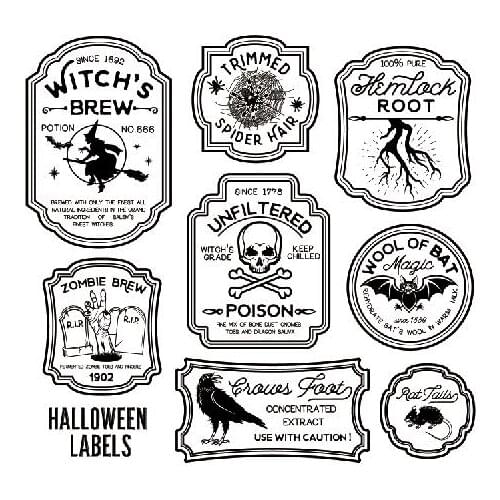 KLJUYP Halloween Labels Clear Stamps Scrapbook Paper Craft Clear stamp scrapbooking08144