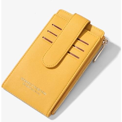 Leather Mini Women Card Holder Cute Credit ID Card Holders Zipper Wallet Case Change Coin Purse Keychain Credit Zipper Coin Bags