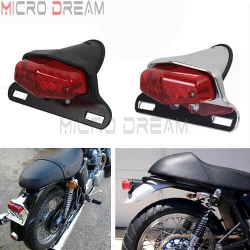 Motorcycle Retro 12v LED Black Smoke Rear Lucas Tail Brake Light Custom For Harley Bobber Honda Yamaha Cafe Racer Stop Lamp