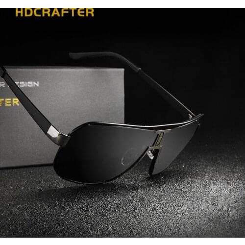 HDCRAFTER Square Sunglasses Men Original Famous Brand Polarized UV400 Sunglasses Men Luxury Glasses For Driving Anti-glare
