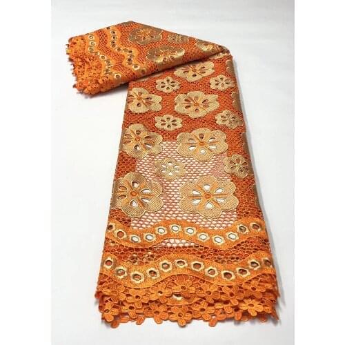 Nigeria Cord Guipure Lace Fabric Cutout Watre Soluble Lace 2020 High Quality French Mesh Lace Material For Wedding Dress