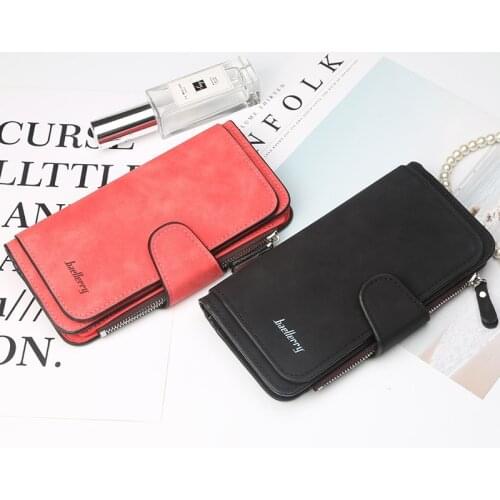 Baellerry New Zipper Buckle Women Wallets Three Fold Multi-card Wallet Frosted Two-color Fabric Card Bag Coin Purse