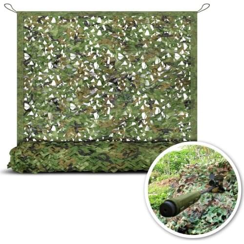 Hunting Camping 2 layers Camo Net 2X3m Woodland Camouflage Net Jungle Leaves For Military Car Shade Cover with hang rope