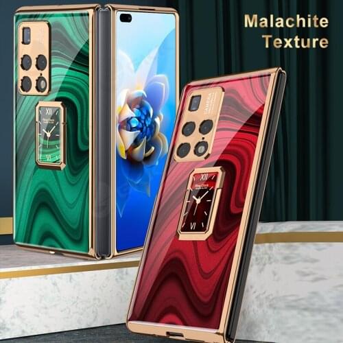 GKK Original Case For Huawei Mate X2 Luxury Pattern Tempered Glass Ring Stand Plating Shockproof Cover For Huawei Mate X2 Case