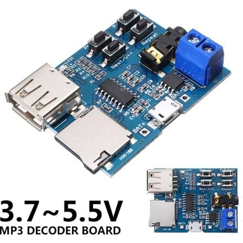Mayitr MP3 Decoder Board Built-in Amplifier Decoding Audio Player Module Supports MP3 Format TF Card U Disk