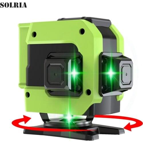 12/16Lines 4D Laser Level Self Levelling Green Beam Laser Horizontal Vertical Cross Line for Paving Tiles Green Beam Laser Level