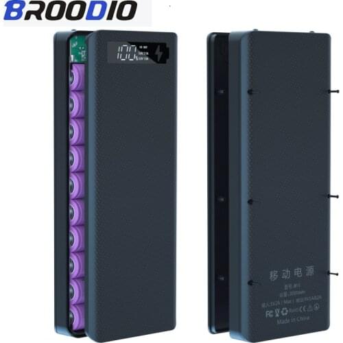 Detachable10section 18650 battery box charging treasure digital display mobile power DIY kit QC fast charge Display protection