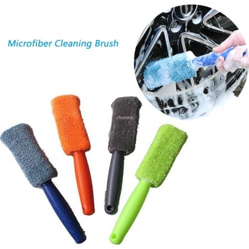 Long Handle Car maintenance Rim Cleaning Brush Car Wash Beauty Microfiber Wheel Tires Rim Detailing Car Care Brush Cleaning Tool
