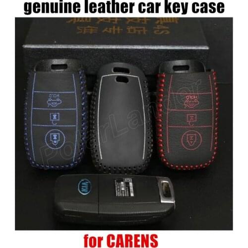 Only Red Free Shipping Car Key Cover Case Hand Sewing Genuine Leather fit for KIA K3K5/SORENTO/CARENS best gift new design
