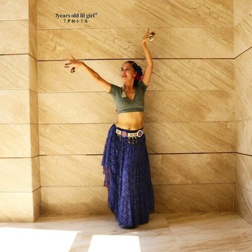 Belly Dance Top Ats Tribal Lycra Choli Short Sleeve Womens CostumeELL03