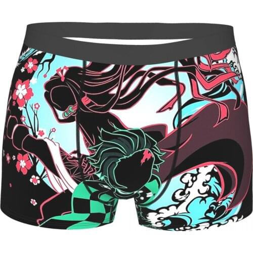 Siblings Demon Slayer Kimetsu No Yaiba Kamado Anime Underpants Cotton Panties Mens Underwear Ventilate Shorts Boxer Briefs