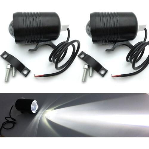 Universal U2 Motorcycle LED Headlight Driving Fog Lamp Bulb Flash Light With Projector Lens Motorbike Bicycle ATV SUV Spotlight