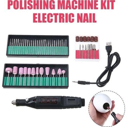 USB Charging Variable Speed Mini Grinder Machine Rotary Tools Kit Grinder Set Nail Drill Bits Cutter Diamond Bit File Polish