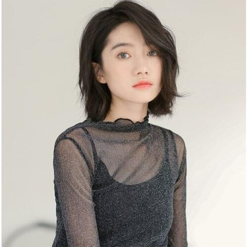 Make firm offers perspective sexy half a turtleneck gauze render long sleeve T-shirt