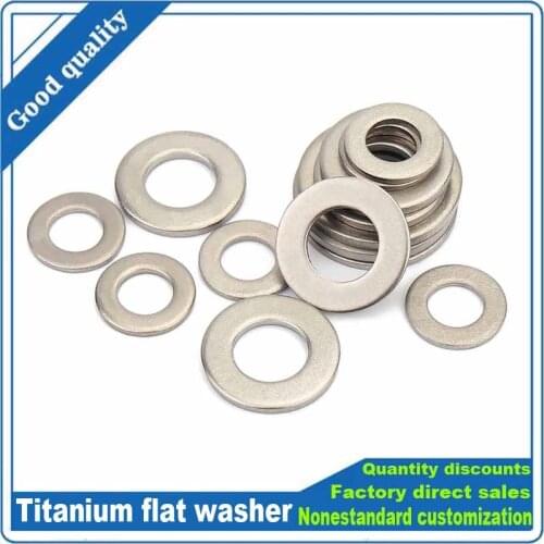 1/2/5/10pcs Pure Titanium TA2 Flat Washer Plain Gasket for M3 M4 M5 M6 M8 M10 M12 M14 M16 M18 M20 Screw Bolt