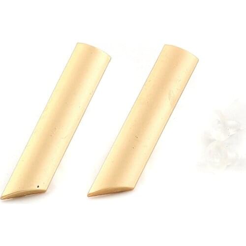10 PCs DoreenBeads Zinc Based Alloy Ear Post Stud Earrings DIY Findings Rectangle Strip Style Matt Gold W/ Open Loop 25mm x 5mm
