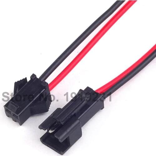 20pairs 2pin JST SM-2P Connector 15cm Wire Single Color SMD 5050 3528 3014 5630 LED Strip Strips 2Pin Connector Cable Spacing 2