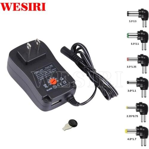 3V 4.5V 5V 6V 7.5V 9V 12V 2A 2.5A AC DC Adaptor Adjustable Power Adapter Universal Charger Supply 30W