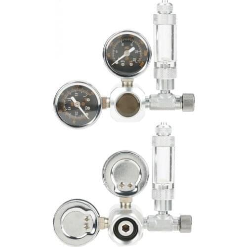 Aquarium CO2 Regulator with Check Valve Fit For W21.8 G5/8 Connector Big Dual Gauge Display with Bubble Counter Aquarium Tools
