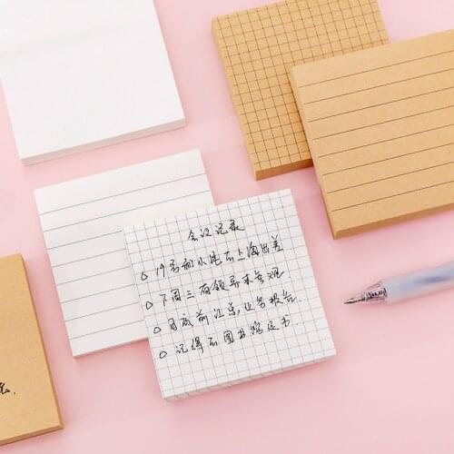 Blank Horizontal Grid Memo Pads Simple Scrapbook Sticker School Supplies Post Sticky Notes Office Stationery