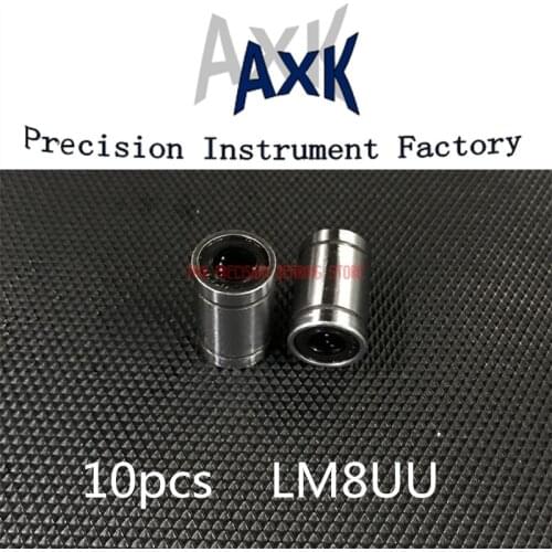 Linear Rail AXK Cnc Router Parts 10pcs/lot Lm8uu 8mm 8x15x24mm Linear Ball Bearing Bush Bushing 8mmx15mmx24mm For 3d Printer