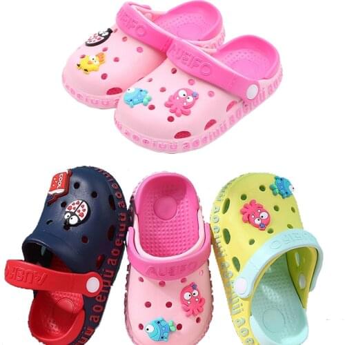 Kids Mules & Clogs Summer Boys Girls Sandals 0-6 Years Flat Heel Cartoon Non-Slip Soft Beach Pool Slippers Children Garden Shoes