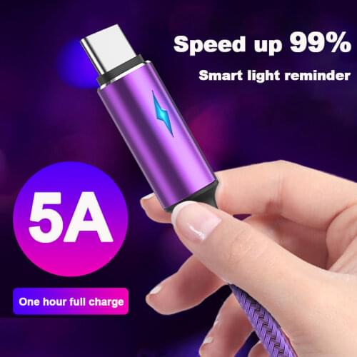 Breathing light micro usb mobile phone data cable lengthened LED cable for mobile phone fast charging huawei sumsung p40 plue