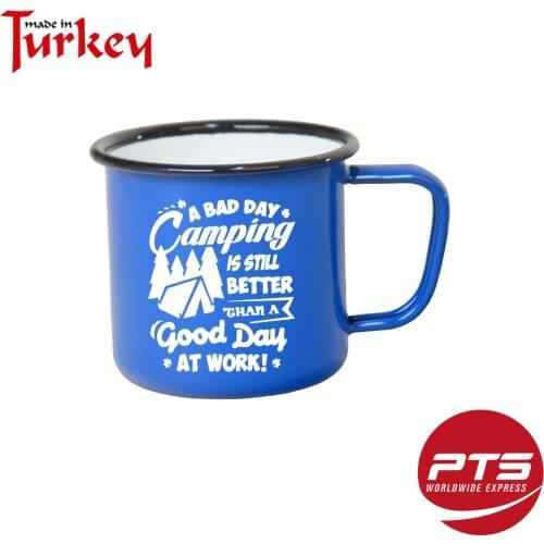 Turkish Campout Brand Enamelware Enamel Survival Cup Mug Blue Tableware Camping Cooking Hiking Picnic Water Coffee Tea Outdoor