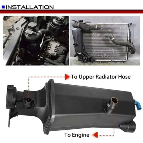 Radiator Coolant Overflow Expansion Tank Bottle Reservoir with Sensor and Cap For-BMW 17137787039 17117573781