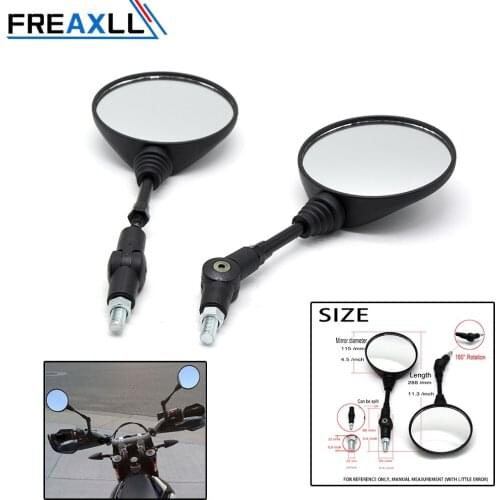 FREAXLL 1 Pair Universal Round Motorcycle Mirrors Rear View Motorbike Side Mirrors Rearview Mirror for most Motorcycle