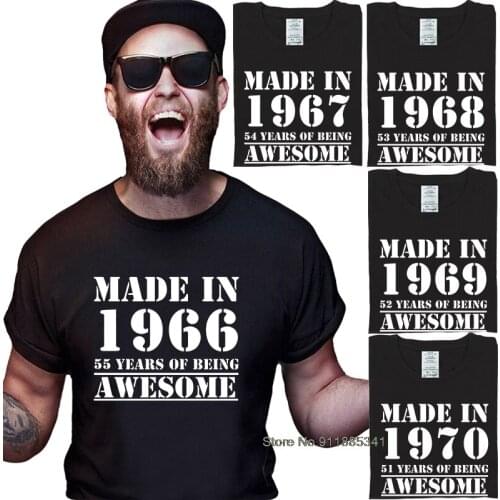 Made in 1966-1970 Birthday Male T-Shirt Older Present Graphic Oversized 100% Cotton Funny Grandad Fathers Day Unique T-Shirts
