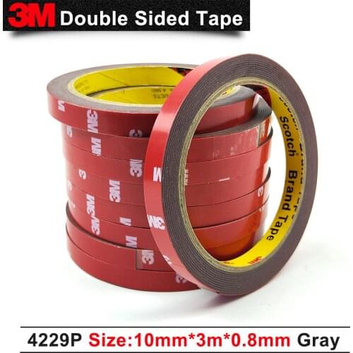 Hot slae 10mm * 3m 3M 4229P 0.8mm thickness Auto double sided oam acrylic tape Pressure sensitive adhesive black tape 30rolls