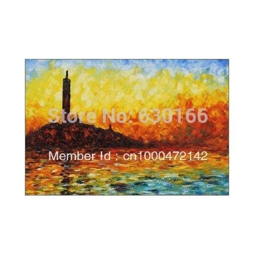Hand-made Painting Oil Canvas San Giorgio Maggiore by Twilight Claude Monet Landscape Oil Painting Wall Decor