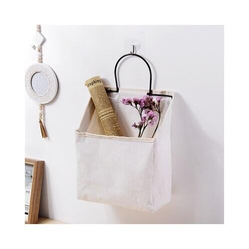 Canvas Magazine Storage Bag Organizer Wall Hanging Behind The Door Magazine Storage Pockets Debris Home Decor Bedroom For Toys