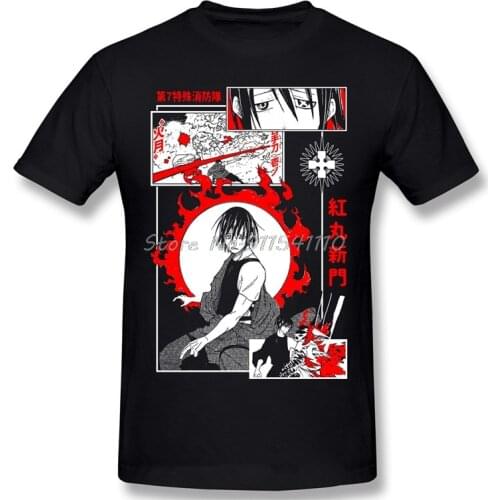 Benimaru T-Shirt Men Birthday Gifts Funny Tees O Neck 100% Cotton Fire Force Shinra Infernals Obi Anime Clothes Humor TShirt