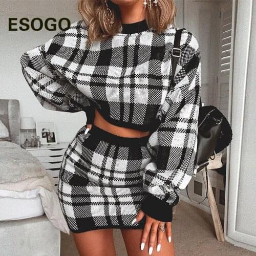 Plaid knitted crop sexy autumn Dress women long sleeve winter sweater dress Sexy female fashion party mini dress 2020