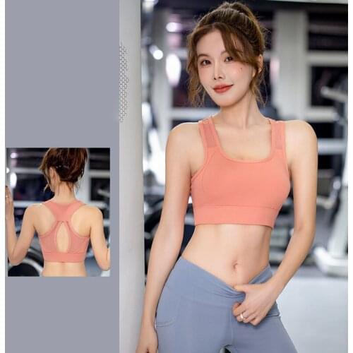 Beautiful back sports underwear women shockproof running mesh breathable vest European and American sexy outer wear yoga bra
