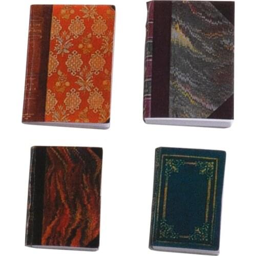 4Pcs 1/12 Doll House Miniature Books Simulation Notebook Model Toy for Mini Decoration Dollhouse Accessories