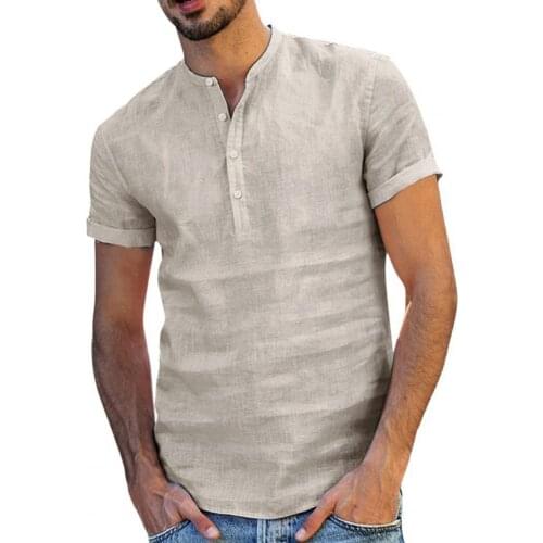 2021 New Summer Shirt Short Sleeve Breathable Casual Men Single-breasted Shirt for Daily Life