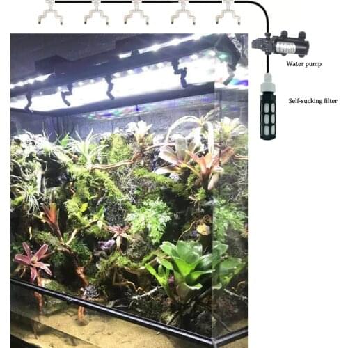 Aquarium Humidify Reptile Rain Forest Aquarium Rainmaker Fogger Humidity Manual Mist System Kit