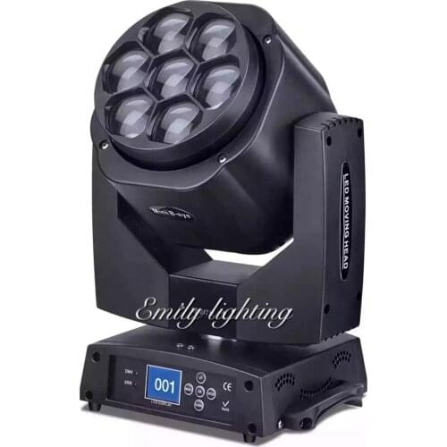New7pcs 15w RGBW4IN1 color moving head mini led bee eye with zoom wash beam function stage club party dj disco beam light