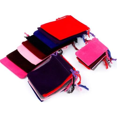 New Coloful Velvet Pouches For Jewelry Packaging Display Drawstring Packing Gift Select Size 5x7cm/7x9cm/9x12cm/10x15cm